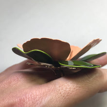 Load image into Gallery viewer, Upcycled Vintage Flower Ring. Water Lily Flower Ring. Vintage Recycled Jewelry. Sarah Coventry - Scotch Street Vintage