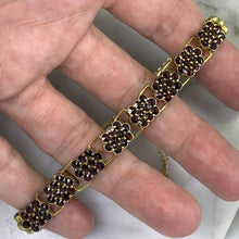 Load image into Gallery viewer, Vintage 1940s Garnet Bracelet in a Yellow Gold Setting with 17+ Carat Total Weight. - Scotch Street Vintage
