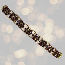 Load image into Gallery viewer, Vintage 1940s Garnet Bracelet in a Yellow Gold Setting with 17+ Carat Total Weight. - Scotch Street Vintage