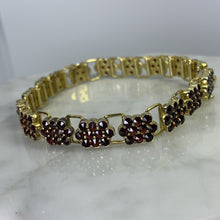 Load image into Gallery viewer, Vintage 1940s Garnet Bracelet in a Yellow Gold Setting with 17+ Carat Total Weight. - Scotch Street Vintage