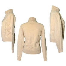 Load image into Gallery viewer, Vintage 1960s Chunky Cream Cable Knit Wool Sweater. Sustainable Fashion Traditional Winter Style. - Scotch Street Vintage