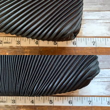 Load image into Gallery viewer, Vintage 1970s Little Black Handbag by La Regale. Black Micro Pleats with Rhinestone Kiss Closure. - Scotch Street Vintage