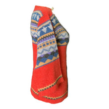 Load image into Gallery viewer, Vintage 1970s Southwestern Sweater by Western Fareast. Red Blue and Tan Aztec Design. Fall Fashion. - Scotch Street Vintage