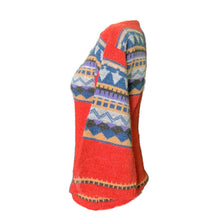 Load image into Gallery viewer, Vintage 1970s Southwestern Sweater by Western Fareast. Red Blue and Tan Aztec Design. Fall Fashion. - Scotch Street Vintage