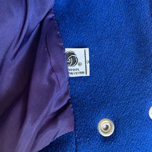 Load image into Gallery viewer, Vintage 1980s Blue Wool Bomber Jacket with Removable Capelet. Warm 2 in 1 Winter Coat. - Scotch Street Vintage