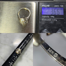 Load image into Gallery viewer, Vintage Akoya Pearl Ring with Diamonds Accents set in 14K White Gold. June's Birthstone. - Scotch Street Vintage