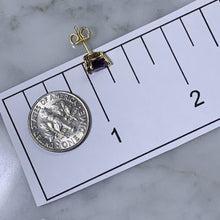 Load image into Gallery viewer, Vintage Amethyst Earrings set in 14K Gold. February Birthstone. 6th Anniversary. Wedding Jewelry. - Scotch Street Vintage