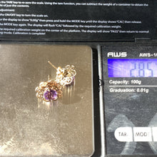 Load image into Gallery viewer, Vintage Amethyst Earrings set in a Yellow Gold Flower Setting. February Birthstone. Wedding Jewelry. - Scotch Street Vintage