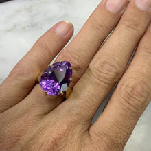 Load image into Gallery viewer, Vintage Amethyst Ring in a 10K Yellow Gold Solitaire Setting. February Birthstone. 6th Anniversary. - Scotch Street Vintage