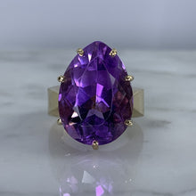 Load image into Gallery viewer, Vintage Amethyst Ring in a 10K Yellow Gold Solitaire Setting. February Birthstone. 6th Anniversary. - Scotch Street Vintage
