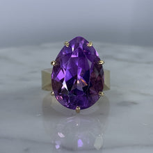 Load image into Gallery viewer, Vintage Amethyst Ring in a 10K Yellow Gold Solitaire Setting. February Birthstone. 6th Anniversary. - Scotch Street Vintage