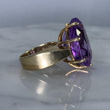 Load image into Gallery viewer, Vintage Amethyst Ring in a 10K Yellow Gold Solitaire Setting. February Birthstone. 6th Anniversary. - Scotch Street Vintage