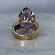 Load image into Gallery viewer, Vintage Amethyst Ring in a 10K Yellow Gold Solitaire Setting. February Birthstone. 6th Anniversary. - Scotch Street Vintage