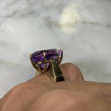 Load image into Gallery viewer, Vintage Amethyst Ring in a 10K Yellow Gold Solitaire Setting. February Birthstone. 6th Anniversary. - Scotch Street Vintage