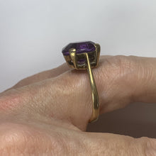 Load image into Gallery viewer, Vintage Amethyst Ring in Yellow Gold. Unique Engagement Ring. February Birthstone. 6th Anniversary. - Scotch Street Vintage