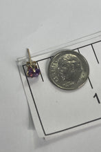 Load image into Gallery viewer, Vintage Amethyst Square Earrings set in 14K Gold. February Birthstone. 1970s Sustainable Estate Jewelry. - Scotch Street Vintage