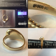 Load image into Gallery viewer, Vintage Asymmetrical Pearl Ring. 14k Yellow Gold. June Birthstone. 4th Anniversary Gift. - Scotch Street Vintage