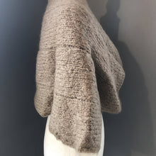 Load image into Gallery viewer, Vintage Beige Mohair Shrug with a Lucite Button Closure. Wedding Boleros. Bridal Jacket. - Scotch Street Vintage