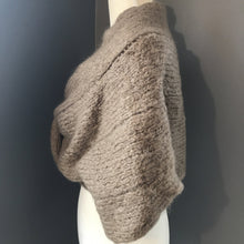 Load image into Gallery viewer, Vintage Beige Mohair Shrug with a Lucite Button Closure. Wedding Boleros. Bridal Jacket. - Scotch Street Vintage