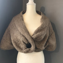 Load image into Gallery viewer, Vintage Beige Mohair Shrug with a Lucite Button Closure. Wedding Boleros. Bridal Jacket. - Scotch Street Vintage