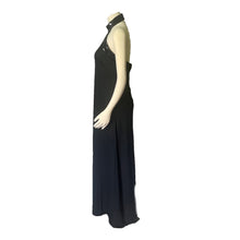 Load image into Gallery viewer, Vintage Black Evening Gown in Halter Style with Black Sequin Accents. Elegant Formal Dress. - Scotch Street Vintage