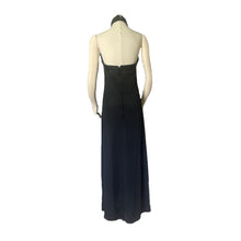 Load image into Gallery viewer, Vintage Black Evening Gown in Halter Style with Black Sequin Accents. Elegant Formal Dress. - Scotch Street Vintage