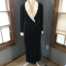 Load image into Gallery viewer, Vintage Black Velvet Coat with Cream Silk Lining by Christian Dior. Upcycled Vintage Clothing. - Scotch Street Vintage