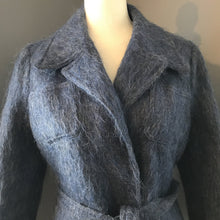Load image into Gallery viewer, Vintage Blue Mohair Pea Coat by The Scotch House. Warm Winter Coat. Vintage Fashion - Scotch Street Vintage