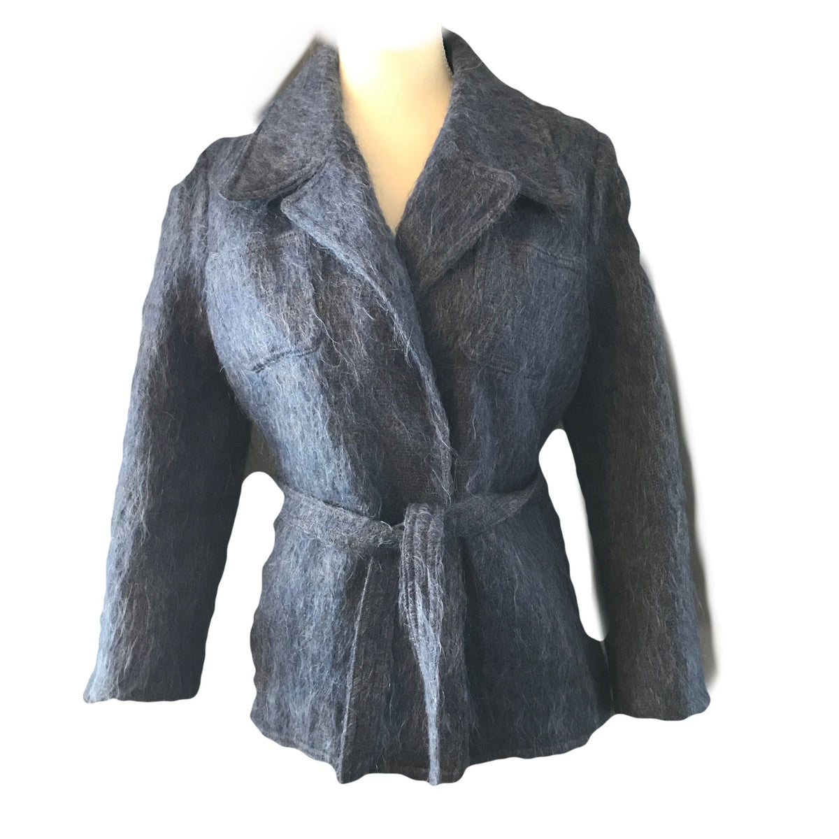 Vintage Blue Mohair Pea Coat by The Scotch House. Warm Winter Coat. Vi