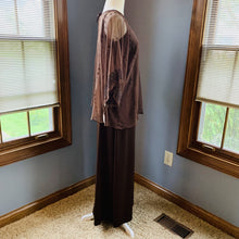 Load image into Gallery viewer, Vintage Bohemian Brown Maxi Dress and Sheer Top by Three Flaggs with Delicate Embroidery. - Scotch Street Vintage