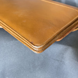 Vintage Brown Leather Clutch or Purse from Saks Fifth Avenue. Sleek Envelope Style. 1970s Fashion. - Scotch Street Vintage