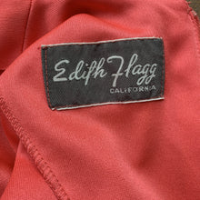 Load image into Gallery viewer, Vintage Coral Maxi Dress by Edith Flagg with Elegant Full Mini Pleat Arms. - Scotch Street Vintage