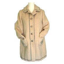 Load image into Gallery viewer, Vintage Cream Wool Swing Coat from West Germany. Waterproof Winter Overcoat. - Scotch Street Vintage