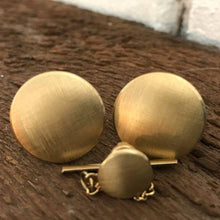 Load image into Gallery viewer, Vintage Cufflinks. Vintage Tie Tack. Satin Finish 12K Gold Filled. Swank Cuff Links. Grooms Gift. - Scotch Street Vintage