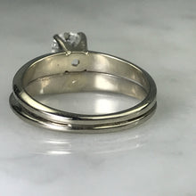 Load image into Gallery viewer, Vintage Diamond Bridal Set. Diamond Engagement Ring. Wedding Band. 14K White Gold. - Scotch Street Vintage