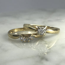 Load image into Gallery viewer, Vintage Diamond Bridal Set with Engagement Ring and Wedding Band. - Scotch Street Vintage