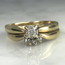 Load image into Gallery viewer, Vintage Diamond Bridal Set with Engagement Ring and Wedding Band. - Scotch Street Vintage