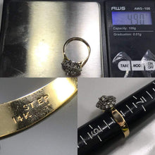 Load image into Gallery viewer, Vintage Diamond Cluster Cocktail Ring in 14K Gold. Unique Engagement Ring. April Birthstone. - Scotch Street Vintage