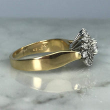 Load image into Gallery viewer, Vintage Diamond Cluster Cocktail Ring in 14K Gold. Unique Engagement Ring. April Birthstone. - Scotch Street Vintage