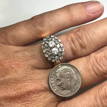 Load image into Gallery viewer, Vintage Diamond Cluster Cocktail Ring in 14K Gold. Unique Engagement Ring. April Birthstone. - Scotch Street Vintage
