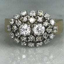 Load image into Gallery viewer, Vintage Diamond Cluster Cocktail Ring in 14K Gold. Unique Engagement Ring. April Birthstone. - Scotch Street Vintage