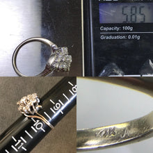 Load image into Gallery viewer, Vintage Diamond Cluster Ring. 14K White Gold. April Birthstone. 10 Year Anniversary. Appraised. - Scotch Street Vintage