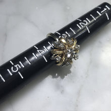Load image into Gallery viewer, Vintage Diamond Cluster Ring in 14K Gold Starburst Setting. April Birthstone. APPRAISED - Scotch Street Vintage