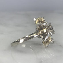 Load image into Gallery viewer, Vintage Diamond Cluster Ring in 14K Gold Starburst Setting. April Birthstone. APPRAISED - Scotch Street Vintage