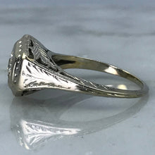 Load image into Gallery viewer, Vintage Diamond Engagement Ring. 14K Gold Filigree Setting. April Birthstone. 10 Year Anniversary. - Scotch Street Vintage