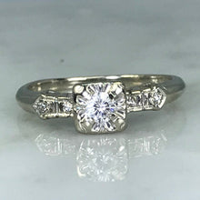 Load image into Gallery viewer, Vintage Diamond Engagement Ring. 14K White Gold. April Birthstone. 10 Year Anniversary - Scotch Street Vintage