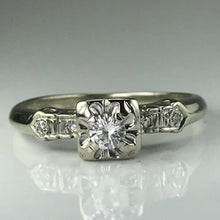 Load image into Gallery viewer, Vintage Diamond Engagement Ring. 14K White Gold. April Birthstone. 10 Year Anniversary - Scotch Street Vintage