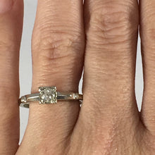 Load image into Gallery viewer, Vintage Diamond Engagement Ring. 14K White Gold. April Birthstone. 10 Year Anniversary Gift. - Scotch Street Vintage