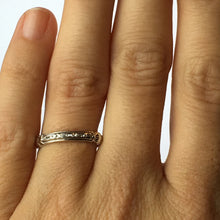 Load image into Gallery viewer, Vintage Diamond Wedding Band. 18K White Gold. April Birthstone. Stacking Ring. - Scotch Street Vintage