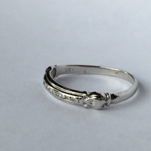 Load image into Gallery viewer, Vintage Diamond Wedding Band. 18K White Gold. April Birthstone. Stacking Ring. - Scotch Street Vintage